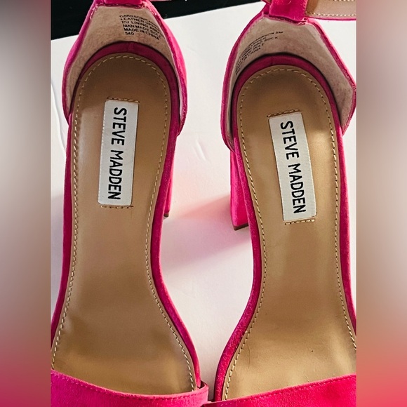 STEVE MADDEN Women's Carrson Ankle-strap Dress Sandals In Hot Pink size 8 - Picture 4 of 12